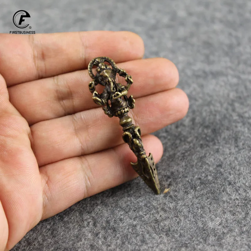 Античный латунный брелок с крестом Бога орела пестиком подвеска на удачу медный