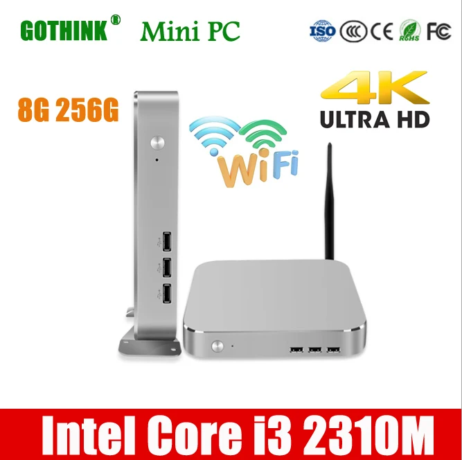 Мини-ПК GOTHINK с Wi-Fi 8 Гб 256 ГБ Intel Core i3 2310 м двухъядерный четырехпоточный 2 1 ГГц Win XP
