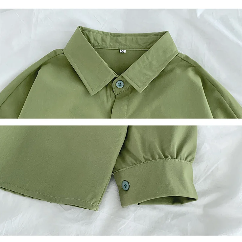 

EBAIHUI Solid Basic Shirts Women Candy Color Korean Style Loose Womens Thin Outerwear 2021 Spring Ins Sweet Blouses Tops