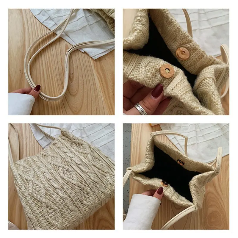 

Fashion totes Women Shoulder Bags Wikcer Woven Female Handbags Large Capacity Summer Beach crossbody Bags Casual Totes Purses