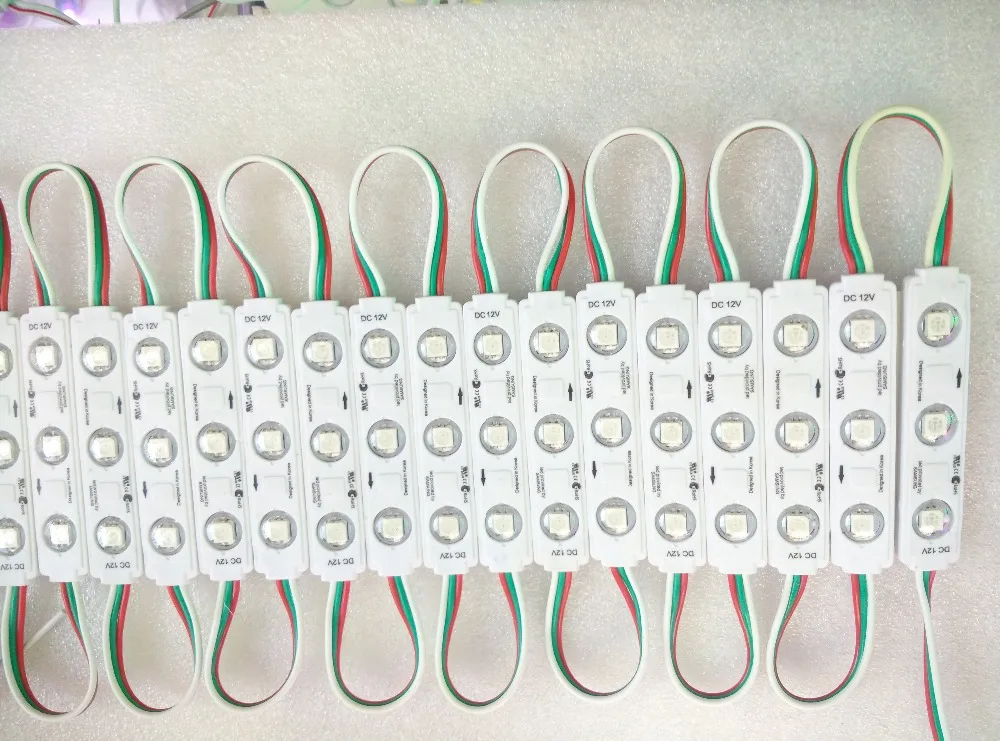 Светодиодный пиксельный модуль SMD 5050 RGB с 3 светодиодами водонепроницаемый WS 2811 IC