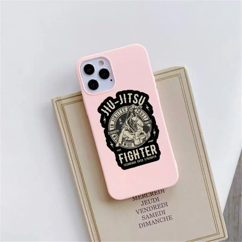 

jiu jitsu BJJ Brazilian Phone Case Pink Candy Color for iPhone 11 12 mini pro XS MAX 8 7 6 6S Plus X SE 2020 XR