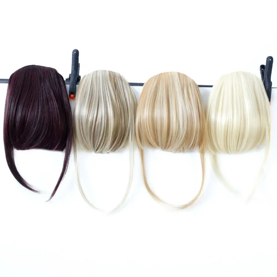 

DIFEI Bangs False Hair Bangs black brown auburn red Clip In on Synthetic Hair Fringe clip in bangds for women