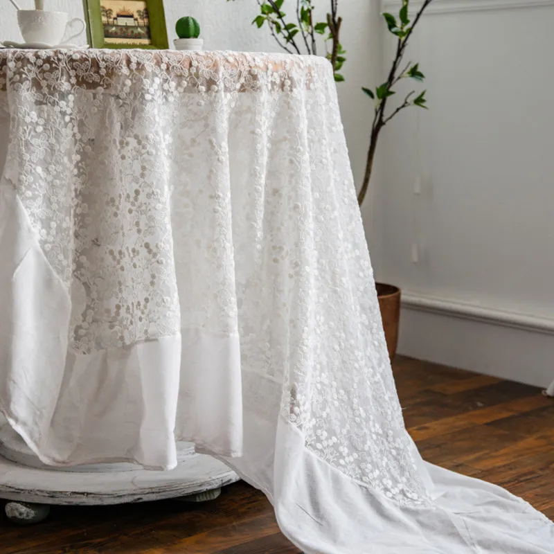 

Embroidered Tablecloth Lace Cotton Coffee - Dining Room - Elegant Table Tablecloths Wedding Tables And Room Decoration Square