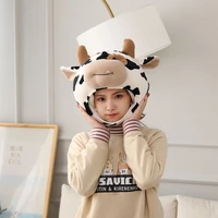 unique kawaii spotted cows plush hat funny cool things plush animal clothing accessories for kids birthday party