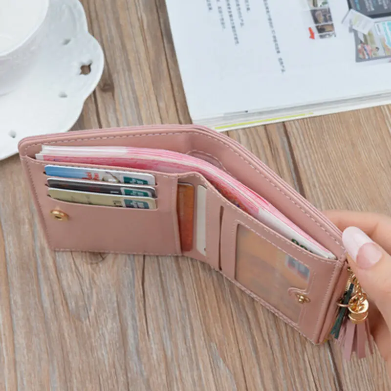 Женский кошелек на молнии с технологией RFID Модный женский однотонный карман для