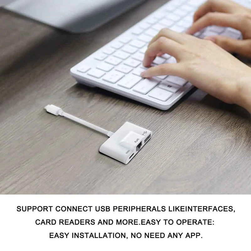 Адаптер переходник с Type C NIC для подключения к смартфону Ethernet кабель RJ45