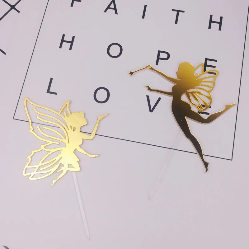 Новый акриловый Топпер для торта с изображением сказочного угла золотистый