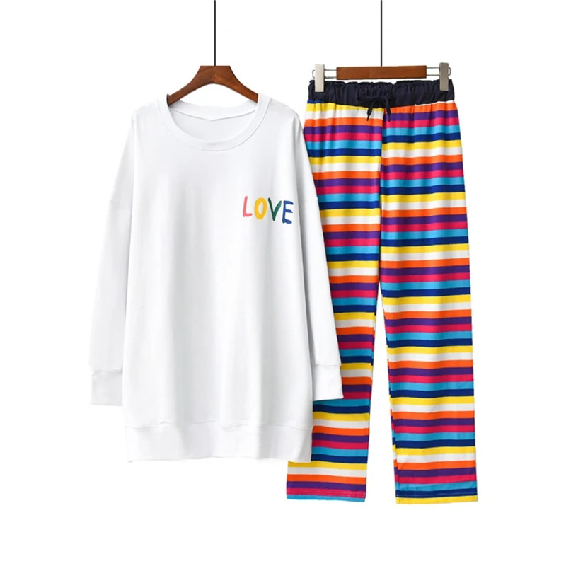 

Comfortable Pajamas Two-piece Sun Flower Color Loose Large Size Home Service Suit