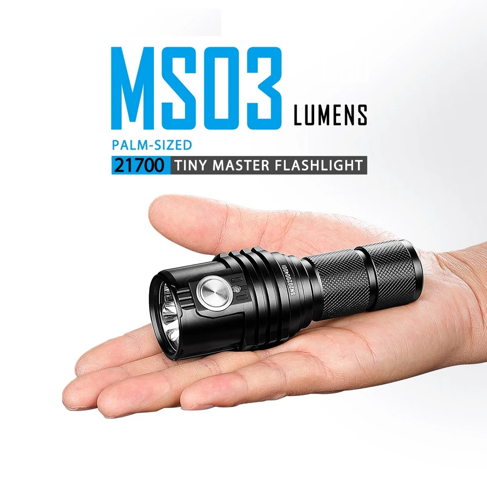 

Перезаряжаемый фонарик imento ms03 Type-C с аккумулятором 21700, 13000 люмен, мощный фонарь с прожектором
