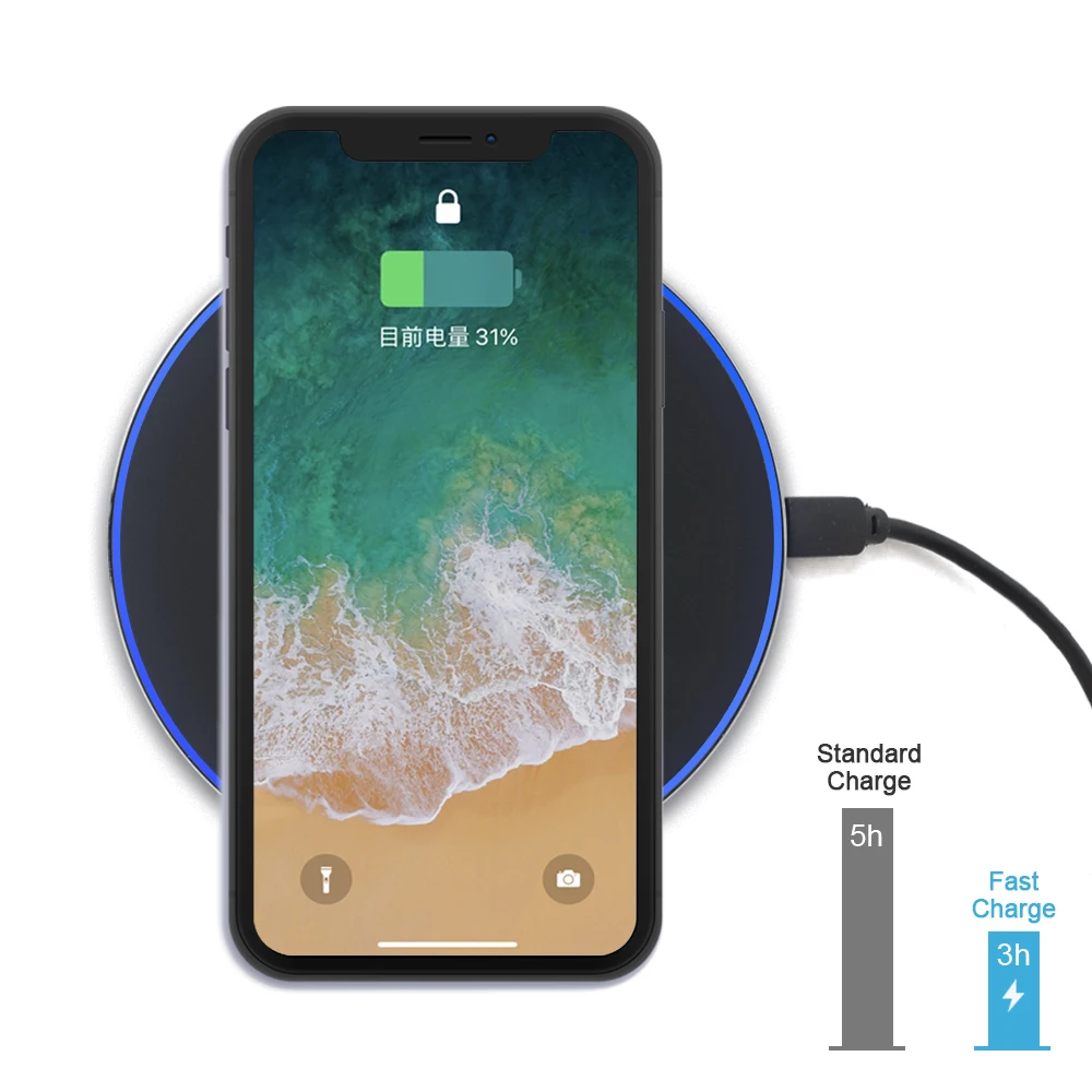 Новая Qi быстрая Беспроводная зарядная катушка для huawei Mate20 Pro iphone 8 X/XS samsung S7 S8 S9