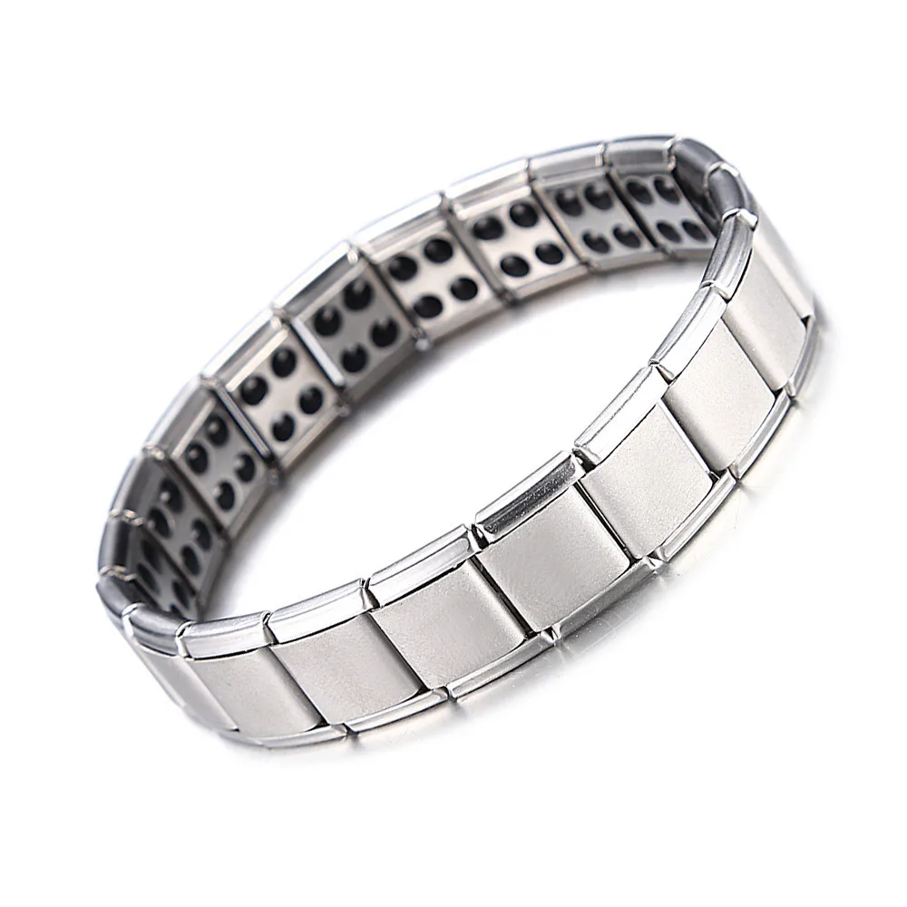 Health Magnetic Bracelet Male Stainless Steel Wrist Band Men Hand Chain Energy Germanium Bracelets for | Украшения и аксессуары