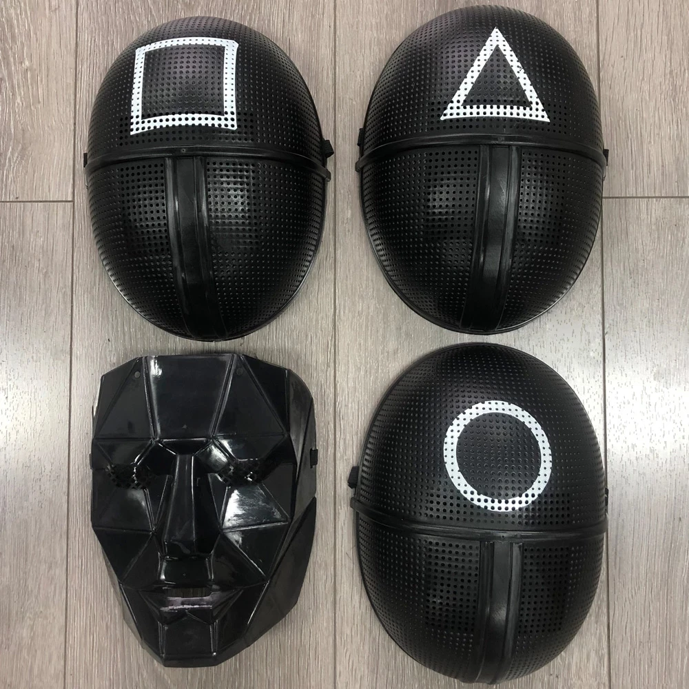 

Squid Game Mask Cosplay Clothing Halloween Party Mask Full Face Unisex Action Figures Toy For Adult Men Kids Party Gift