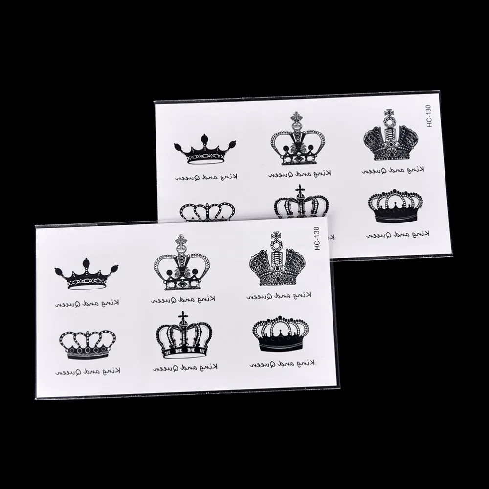 

New Fake Temporary Tattoo Sticker Disposable Crown Arm Body Waterproof Women Art