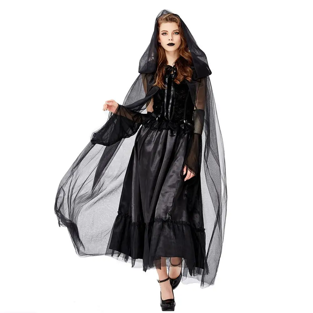 Женское платье костюм на Хэллоуин для косплея винтажное женское длинное женские