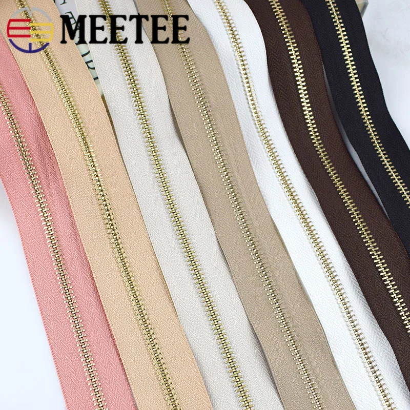 Meetee New 5# Metal Zippers for Sewing DIY Backpack Zip Repair Sport Coat Clothes Open end Zipper Garment Accessories|Молнии| |