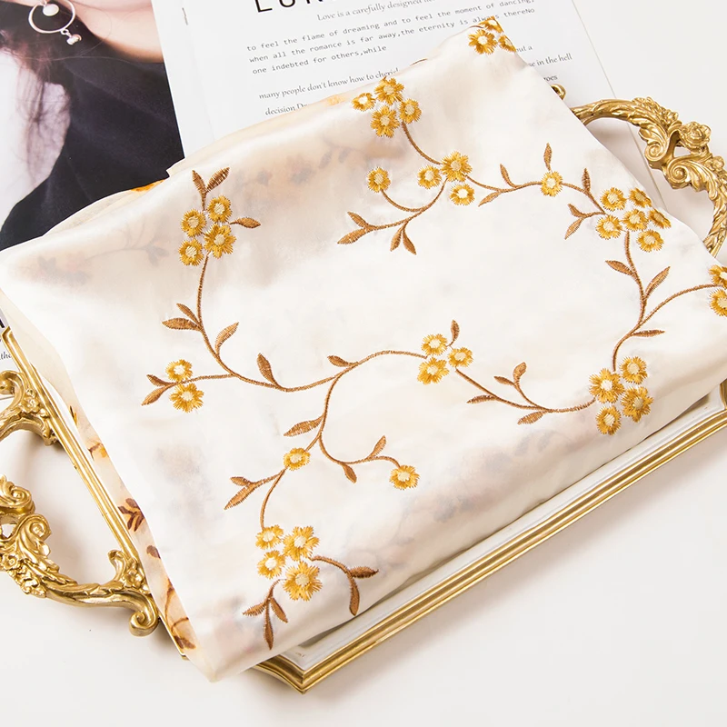 Ханчжоу натуральный двойной шелковый шарф для Для женщин Элитный бренд 100%