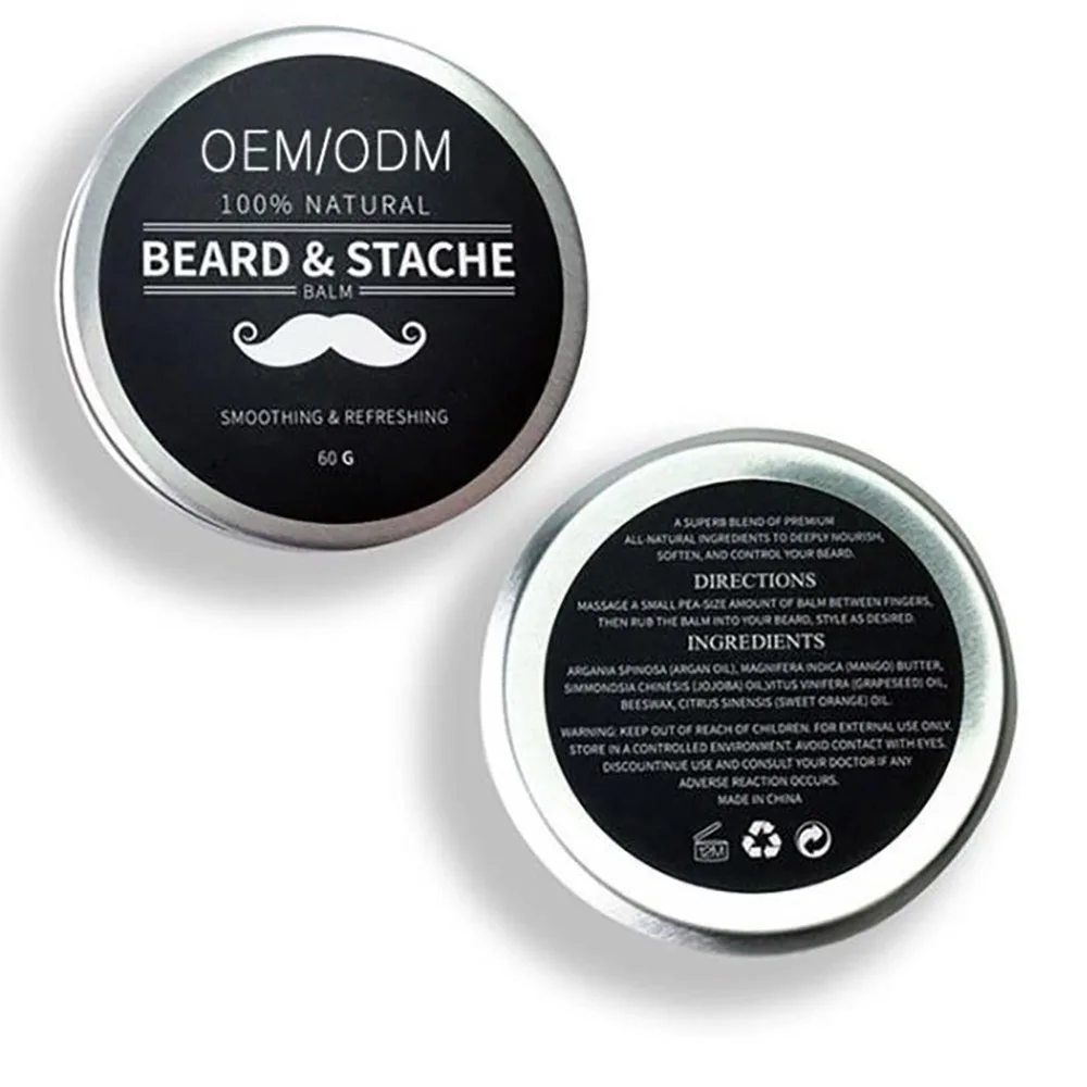 MOQ100 Pcs OEM Customized Private Label Beard Oil &amp Balm Custom LOGO Natural Organic Mustache Wax 30g/1oz | Красота и здоровье