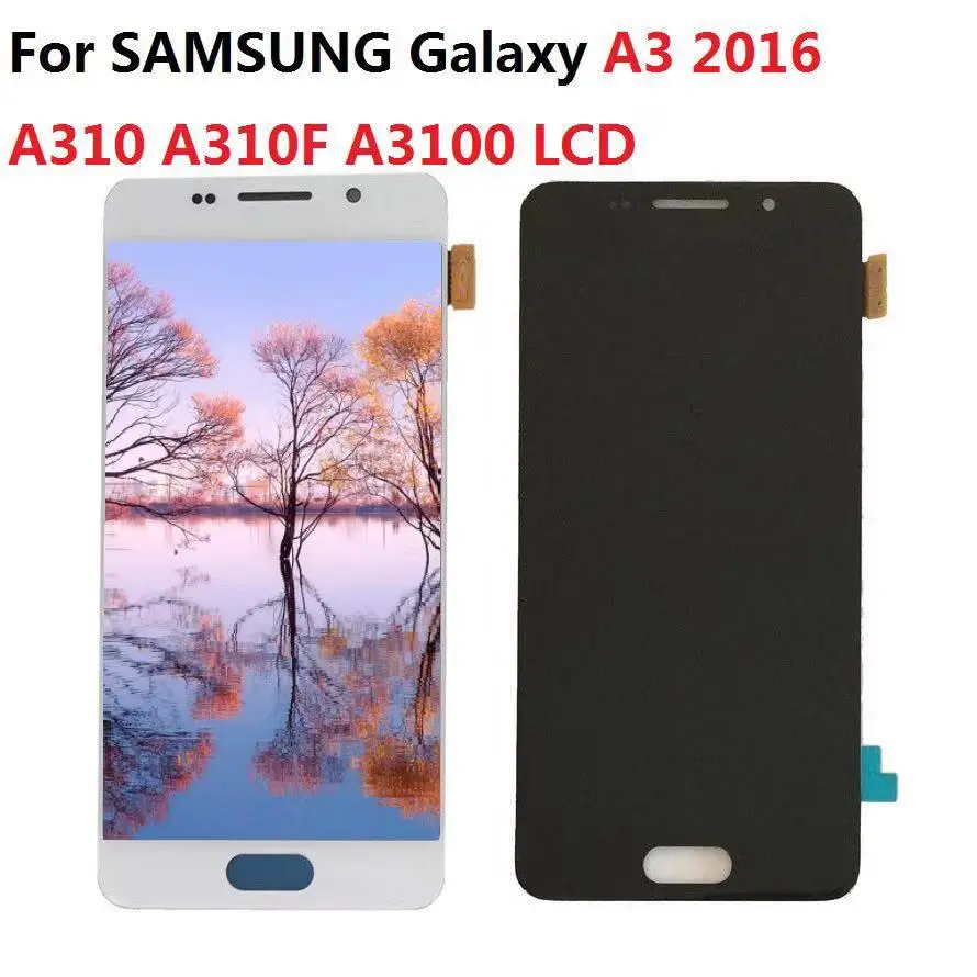 Pantalla OLED de 4,7 pulgadas para tel&eacute;fono m&oacute;vil, montaje de digitalizador con pantalla t&aacute;ctil LCD, para Samsung Galaxy A3 2016, A310, A310F, SM-A310F-0
