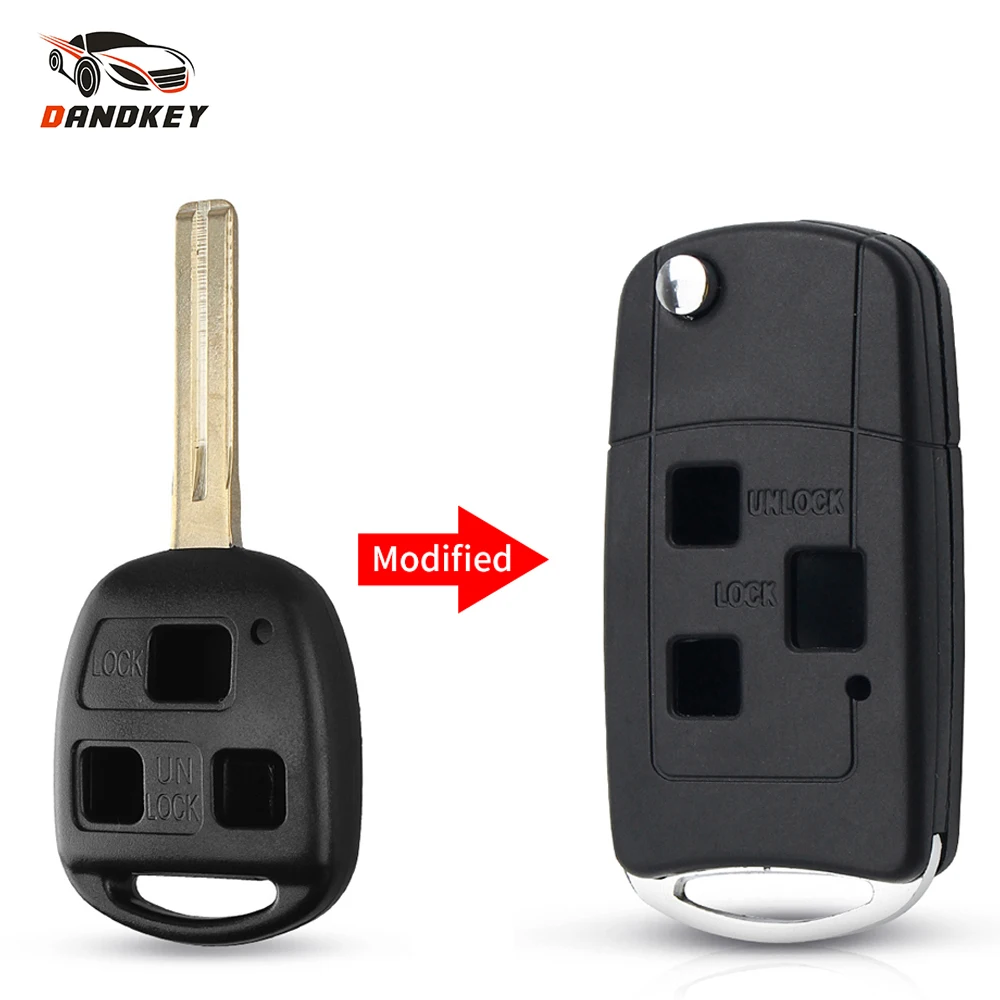 Чехол для ключа Dandkey Lexus Es Rx Is Lx Gs IS200 RX300 ES300 LS400 GX460 2/3 кнопки удаленное изменение