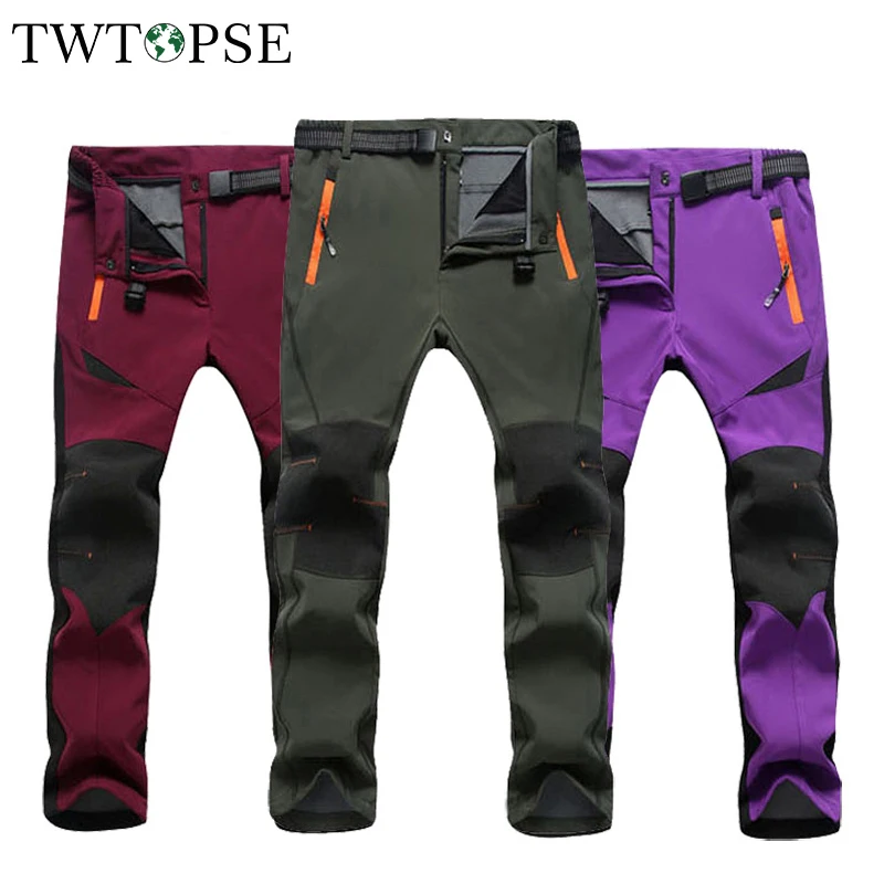 TWTOPSE зимние походные брюки для мужчин и женщин водонепроницаемые теплые