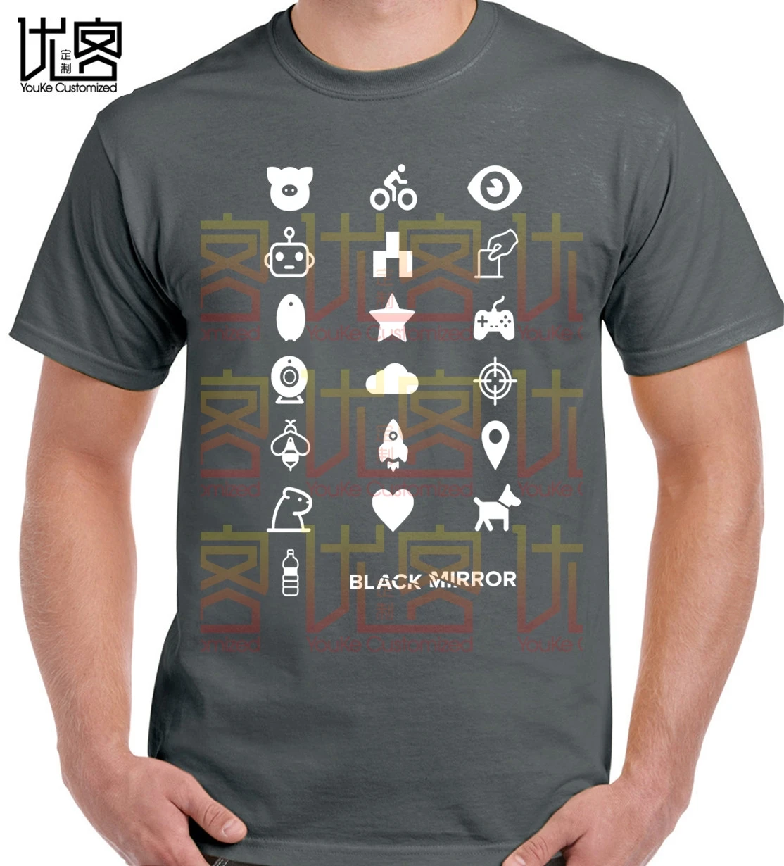 Черная зеркальная телевизионная повседневная одежда модная новинка мужские