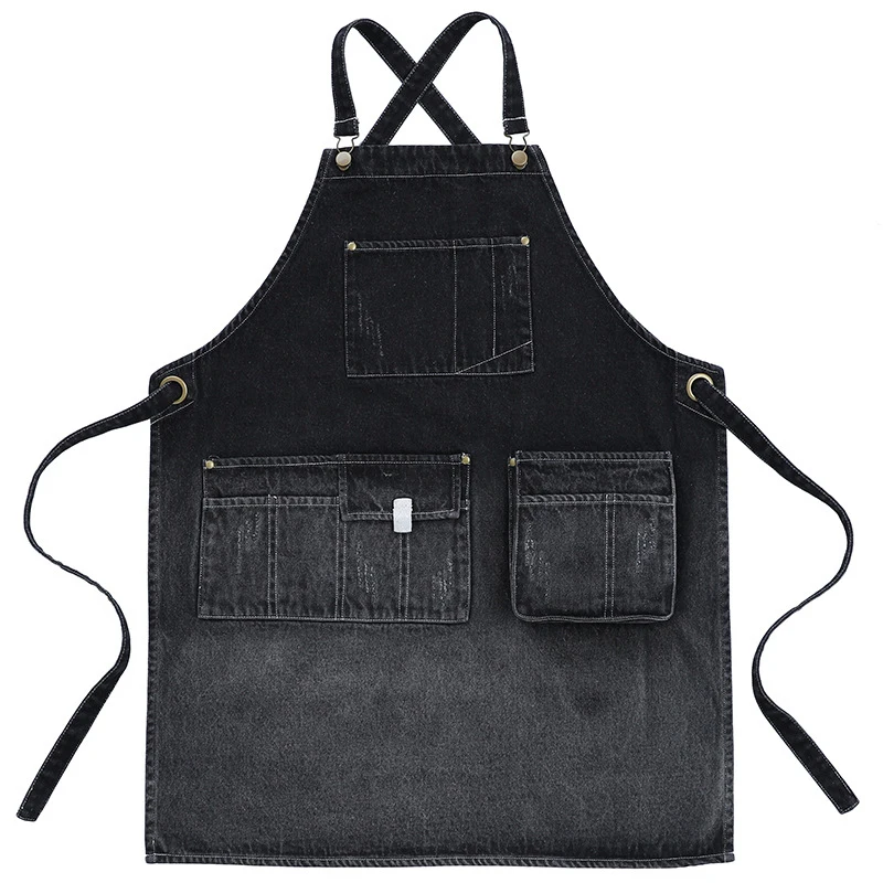 Индивидуальный модный джинсовый фартук кухонный устойчивый к пятнам для