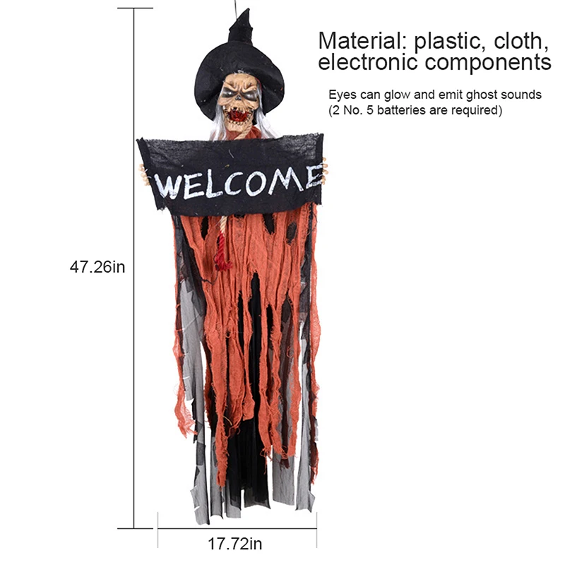 Декоративная подвеска на Хэллоуин украшение с электрическим скелетом призраком