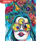 HUACAN Алмазная картина девушка 5D Diy Вышивка мозаичный портрет украшение для дома ручной работы подарок