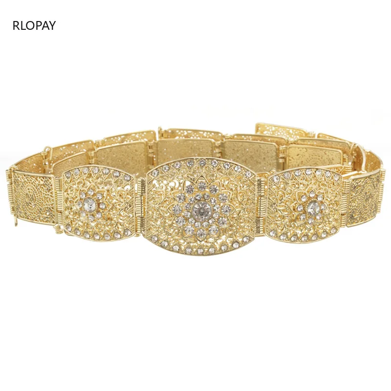 New Moroccan Kaftan Belt In Gold Trendy Dress Belt for Ladies Adjustable Length KC Gold Female Waist Chain