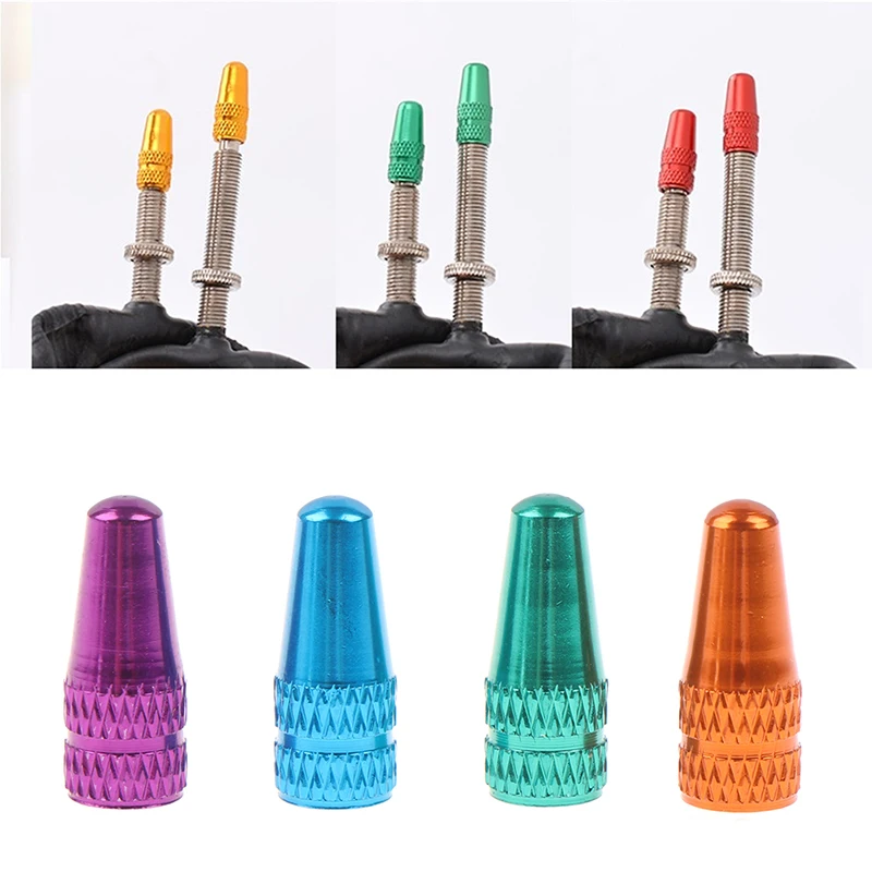 

4Pcs Suit Valve Cap Road MTB Bike Aluminium Alloy Valve For Bicycles Caps Tire Bicycle Tubeless Cap Dust Cover