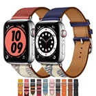 Ремешок кожаный для Apple watch band 44 мм 40 мм, браслет из натуральной кожи для iWatch band 38 мм 42 мм, Apple watch 6 5 4 3 2 SE