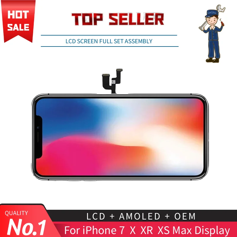 

LCD Screen For iPhone X XS Max XR Soft Hard OLED Display 3D Touch Digitizer Assembly For iPhone X XS XR 7 High Quality Pantalla
