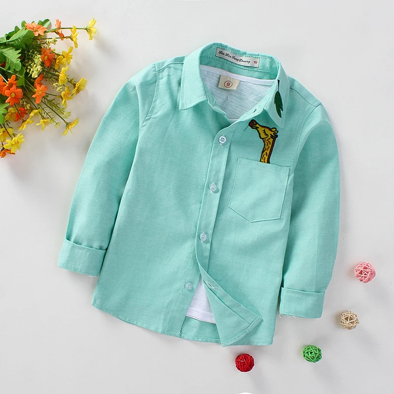 Весенняя детская одежда 2021 рубашки для мальчиков однотонная тонкая хлопковая