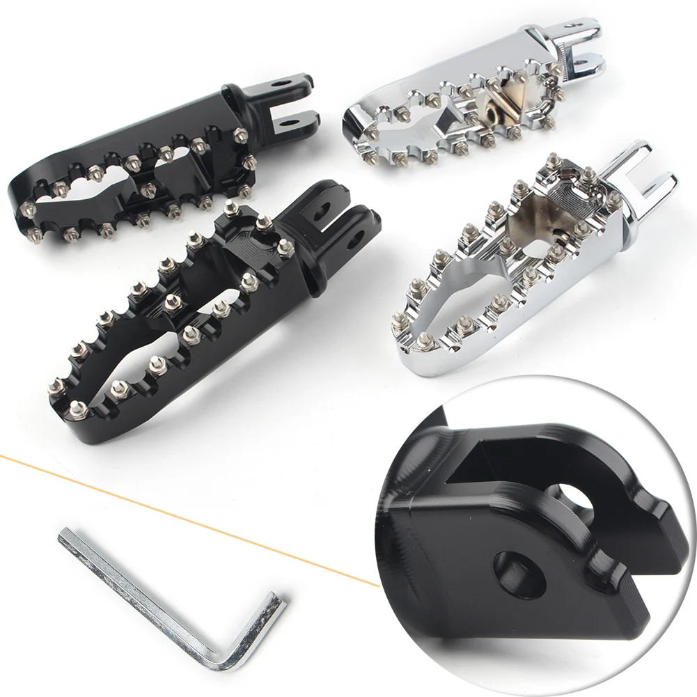 

MX Style Motorcycle Wide Foot Peg Front Footpegs For Harley Glide Sport Glide FLSB Street Bob FXBB Low Rider FXLR etc.
