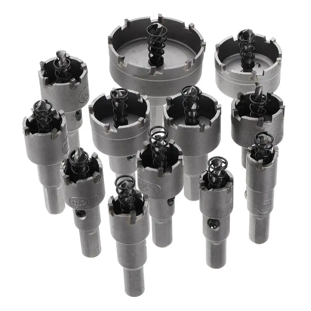 

12Pcs Metal Hole Saw Tooth Kit Drill Bit Set Stainless Steel Alloy Wood Cutter 15mm-50mm Universal Metal Cutter Tool