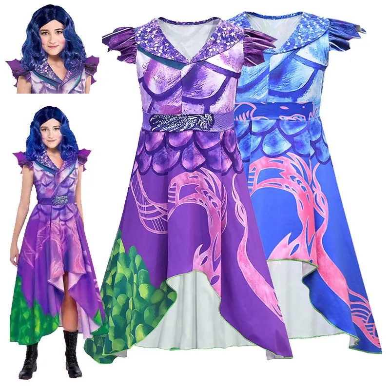 

2021 New Movie Descendants 3 Marry Candy Costume Purple Skirt Dress Halloween Party Performance Princess Dress Adult Wear