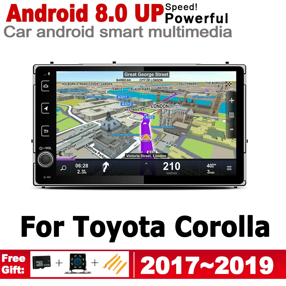 Автомобильный GPS навигатор на Android для Toyota Corolla 2017 2019 аксессуары HD IPS экран DSP
