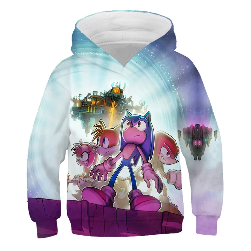 

Sonic Japanese Anime Hoodies Cartoon Harajuku Boys Girls Streetwear Summer Round Neck Pullover 2021 New Long Sleeve Sweatshirt