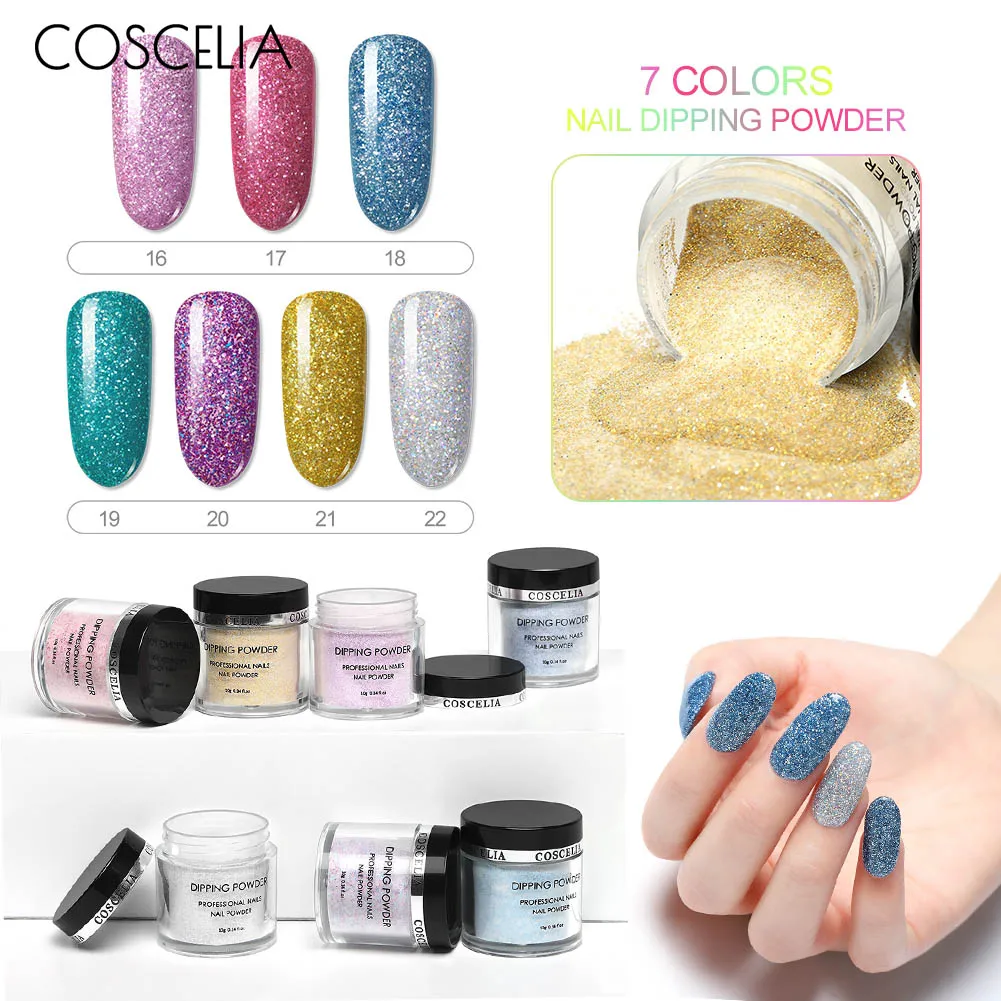 Набор пудры для ногтей COSCELIA погружения в блестки средство наращивания