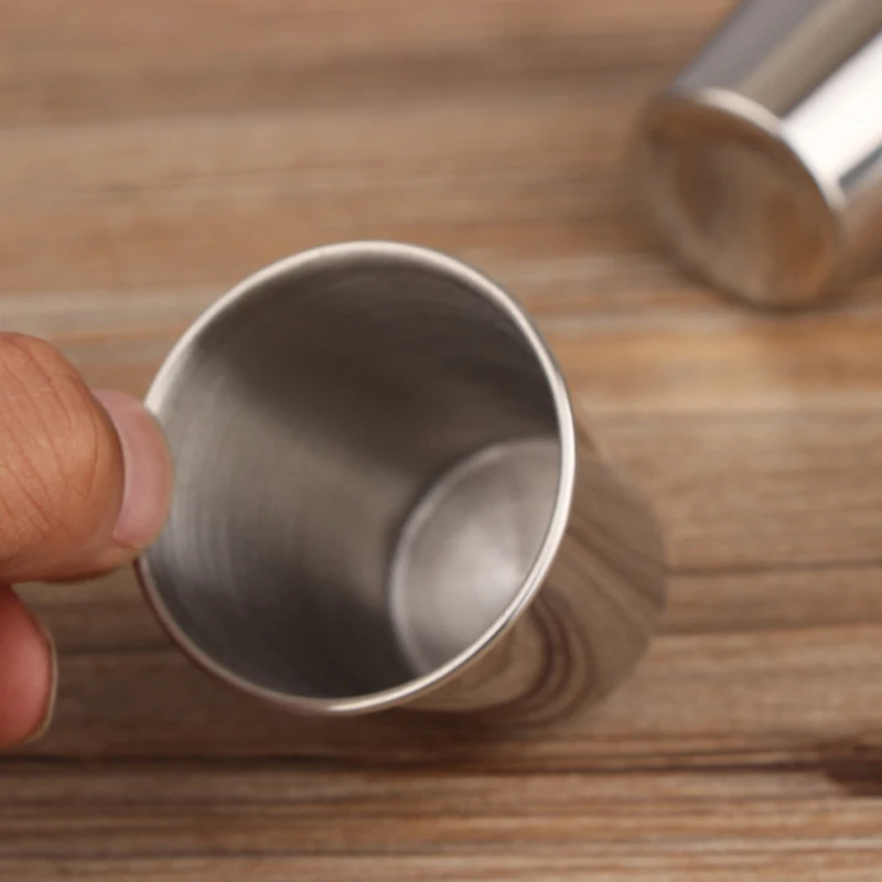 Кружки из нержавеющей стали серебряный портативный набор для путешествий