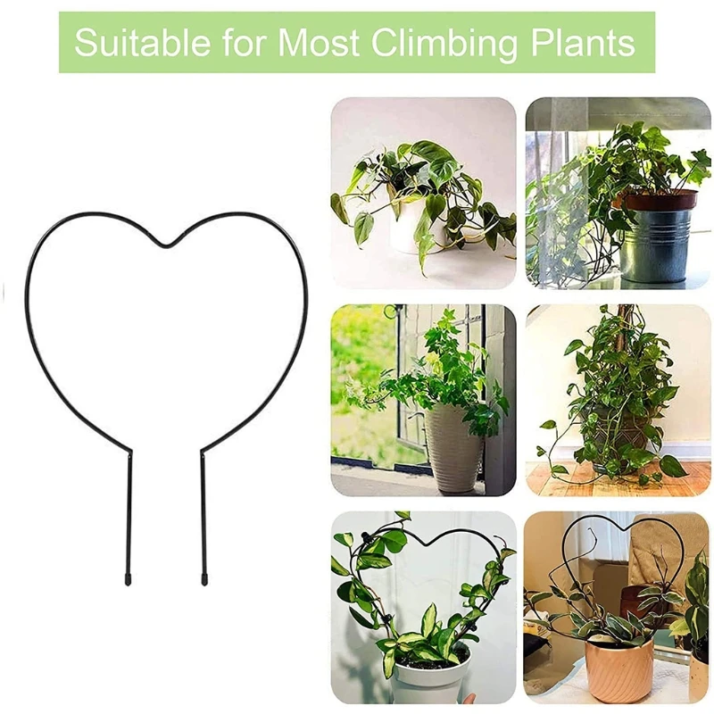 

Iron Garden Trellis for Climbing Plant 16 inch Vine Plant Metal Support Wire with Coating Potted Plant Climbing Holder Rack