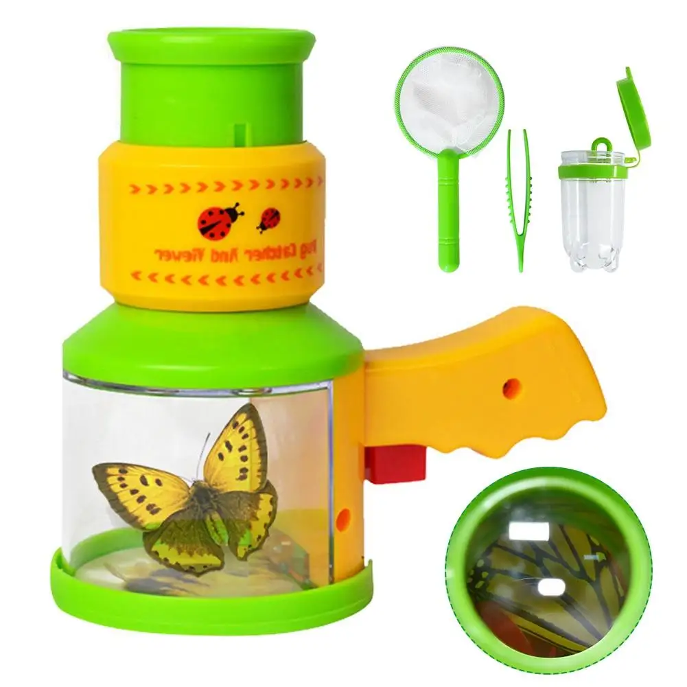 

4Pcs Kids Outdoor Insect Catcher Viewer Net Bottle Tweezers Science Education Interactive Toy