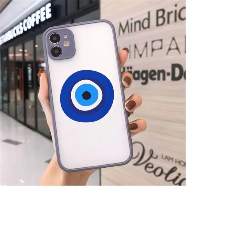 

Evil eye Phone Case matte transparent For gray iPhone 7 8 x xs xr 11 12 pro plus max mini Funda Clear