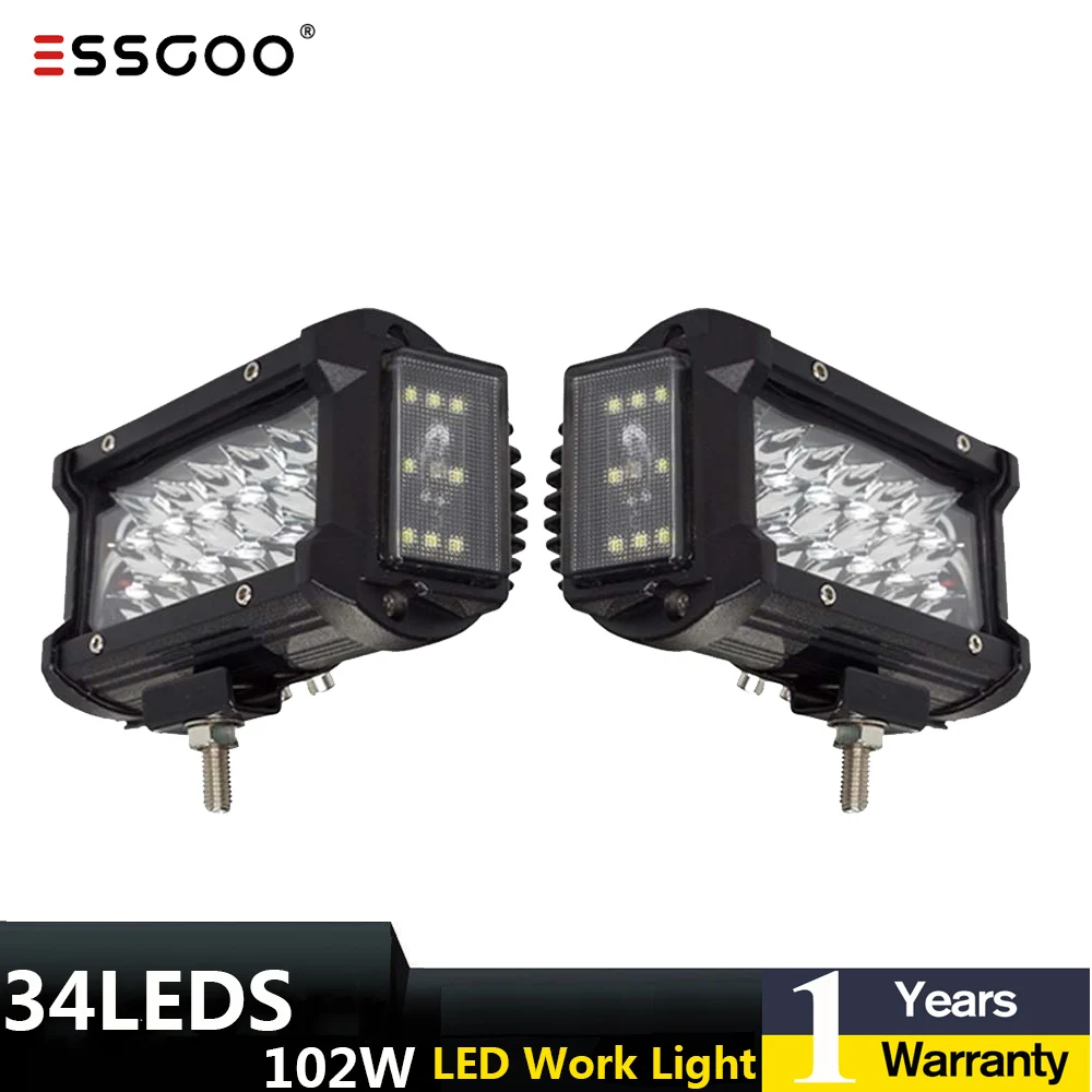 

6inch 102w 12v 4x4 Led Light Bar For Trucks Car Tractors Offroad Suv 4wd Boat IP68 Waterproof Led Bar Work Light Spot Combo Lamp