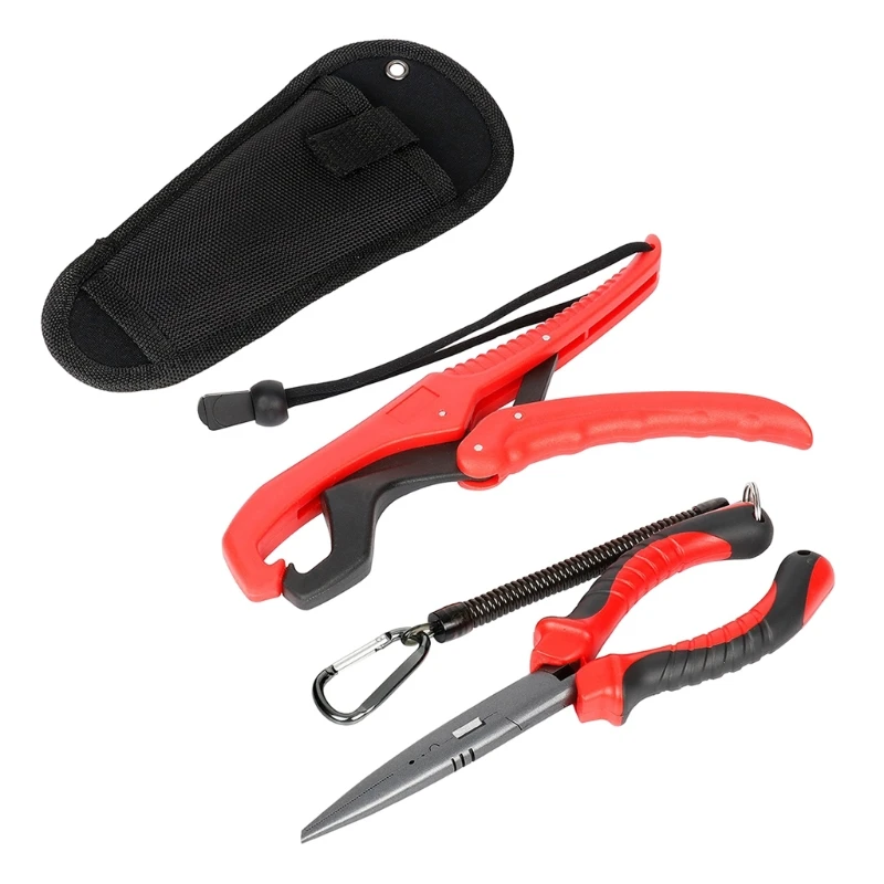 

Fishing Plier and Fishing Gripper set 9" Lure Pliers Plastic Fish Grip Lip Clamp 77HC