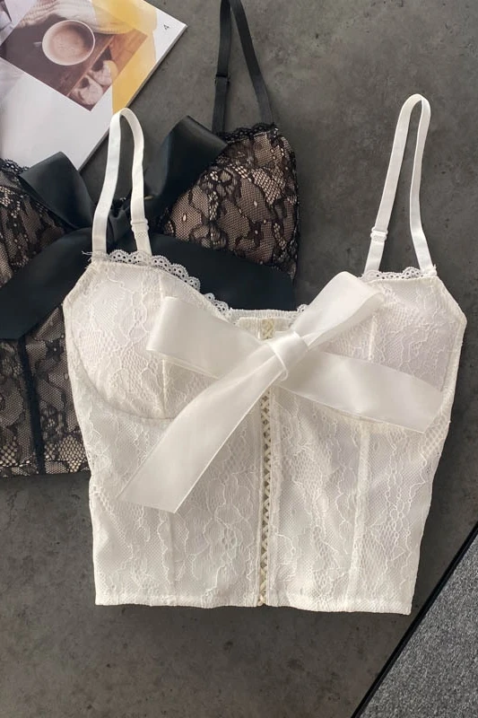 

Sexy Lace Camisole Women Wear Fashionable Inside and Outside Wear All-match Scheming Hollow Slim Short Top Women Summer