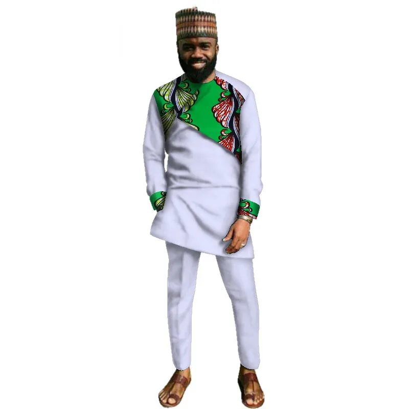 Традиционная африканская мужская одежда ручной работы хлопковый лоскутный Топ и