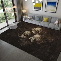 three skull carpet soft area rug satan floor mat 3d rug non slip mat dining room living room soft bedroom kitchen rug