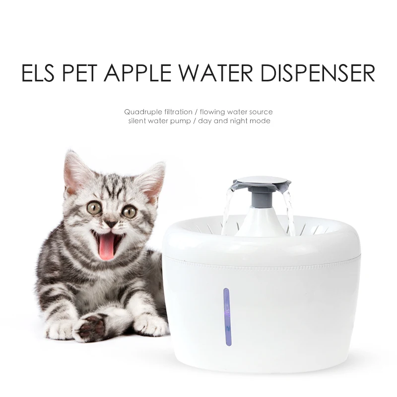 

Автоматический питьевой фонтан для кошек, фильтр для воды, очищенная вода, емкость 2,5 л, бесшумная чаша для домашних животных, фильтр для пит...